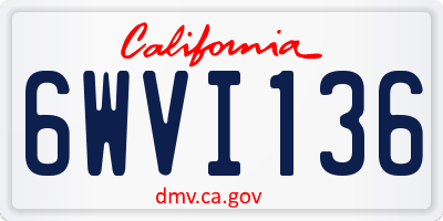 CA license plate 6WVI136