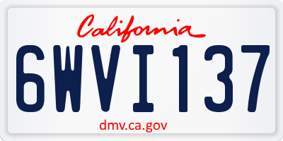 CA license plate 6WVI137