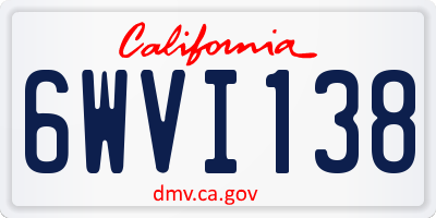 CA license plate 6WVI138
