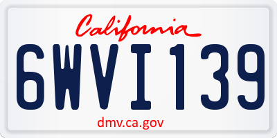 CA license plate 6WVI139