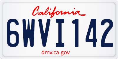 CA license plate 6WVI142