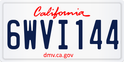 CA license plate 6WVI144