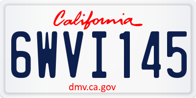 CA license plate 6WVI145