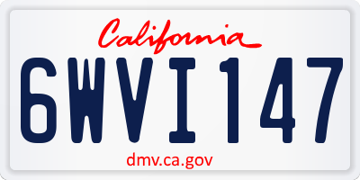 CA license plate 6WVI147