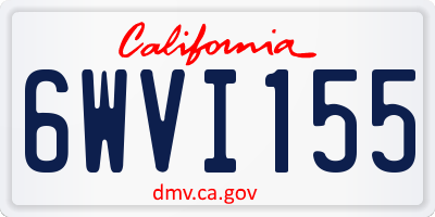 CA license plate 6WVI155