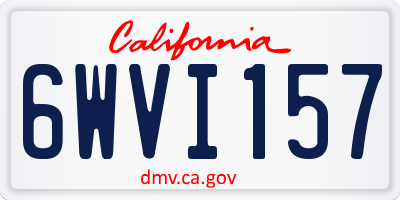 CA license plate 6WVI157