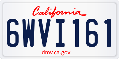 CA license plate 6WVI161