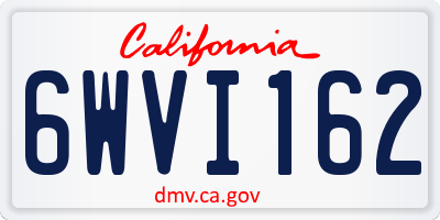 CA license plate 6WVI162