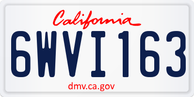 CA license plate 6WVI163