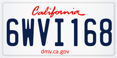 CA license plate 6WVI168