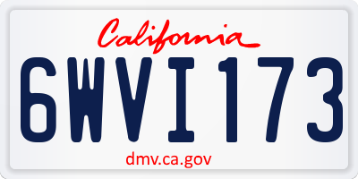 CA license plate 6WVI173