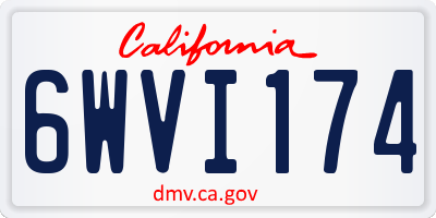 CA license plate 6WVI174