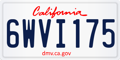 CA license plate 6WVI175