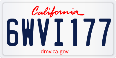 CA license plate 6WVI177
