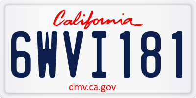 CA license plate 6WVI181