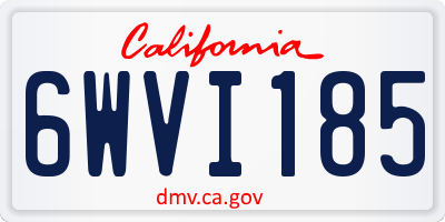 CA license plate 6WVI185