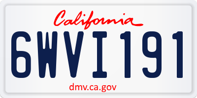 CA license plate 6WVI191