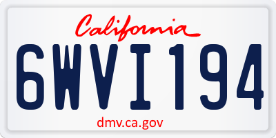 CA license plate 6WVI194