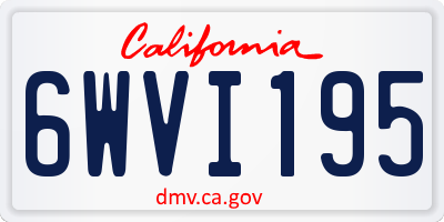 CA license plate 6WVI195