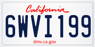 CA license plate 6WVI199