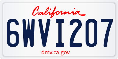 CA license plate 6WVI207