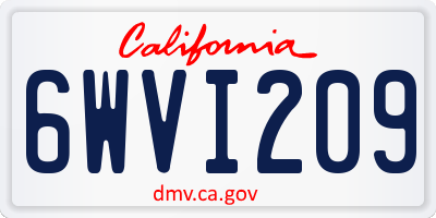CA license plate 6WVI209