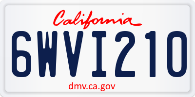CA license plate 6WVI210