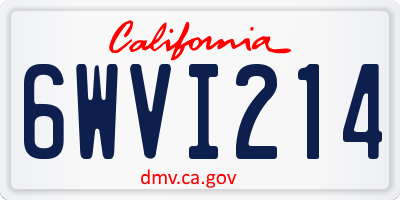 CA license plate 6WVI214