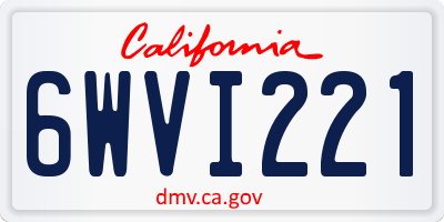 CA license plate 6WVI221