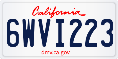 CA license plate 6WVI223
