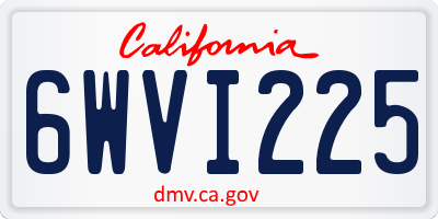 CA license plate 6WVI225
