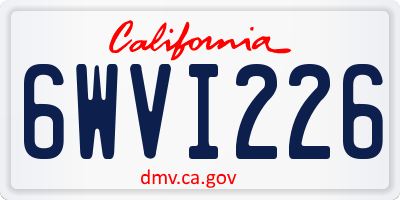 CA license plate 6WVI226