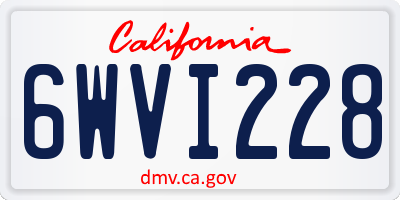 CA license plate 6WVI228