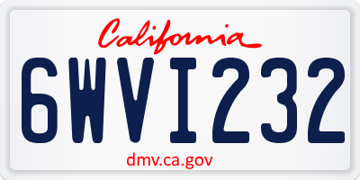 CA license plate 6WVI232