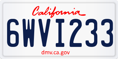 CA license plate 6WVI233