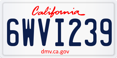 CA license plate 6WVI239