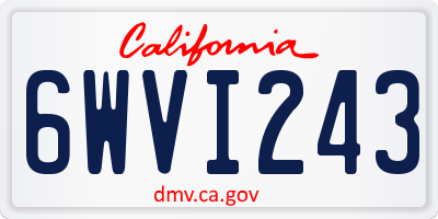 CA license plate 6WVI243