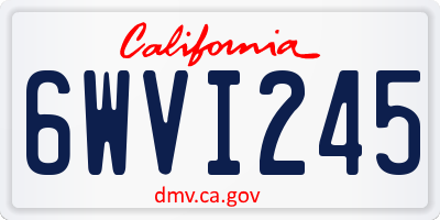 CA license plate 6WVI245