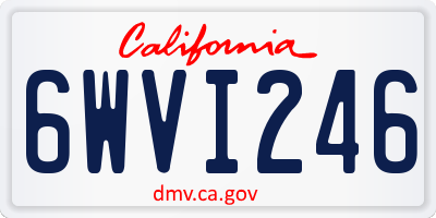CA license plate 6WVI246
