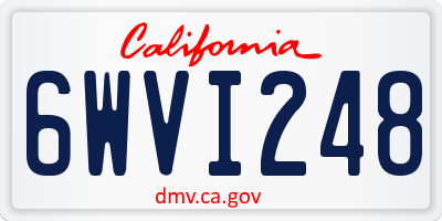 CA license plate 6WVI248