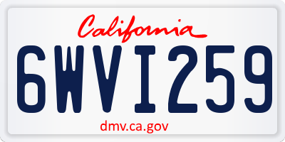 CA license plate 6WVI259