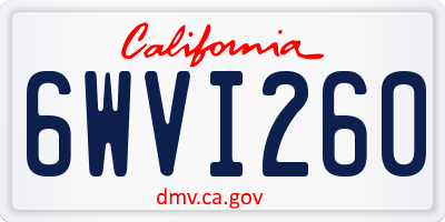 CA license plate 6WVI260