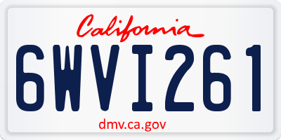 CA license plate 6WVI261