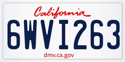 CA license plate 6WVI263