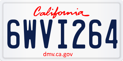 CA license plate 6WVI264