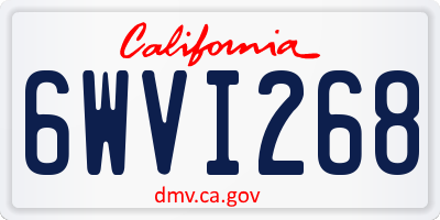 CA license plate 6WVI268