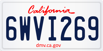 CA license plate 6WVI269
