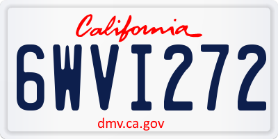 CA license plate 6WVI272