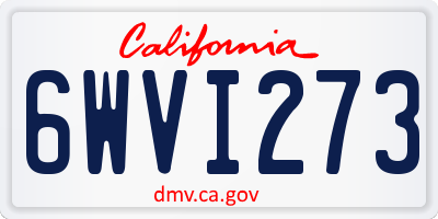 CA license plate 6WVI273