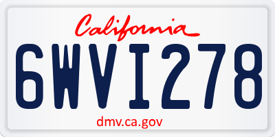 CA license plate 6WVI278